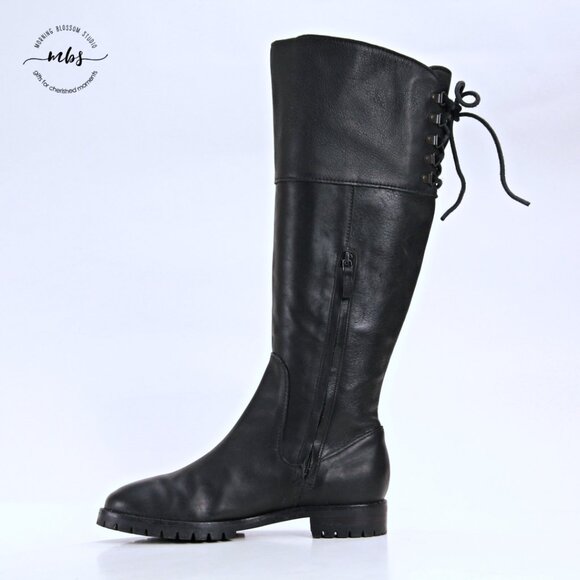 Cole Haan Air Kensington Leather Tall Boots Black Women 6.5 - Picture 7 of 13